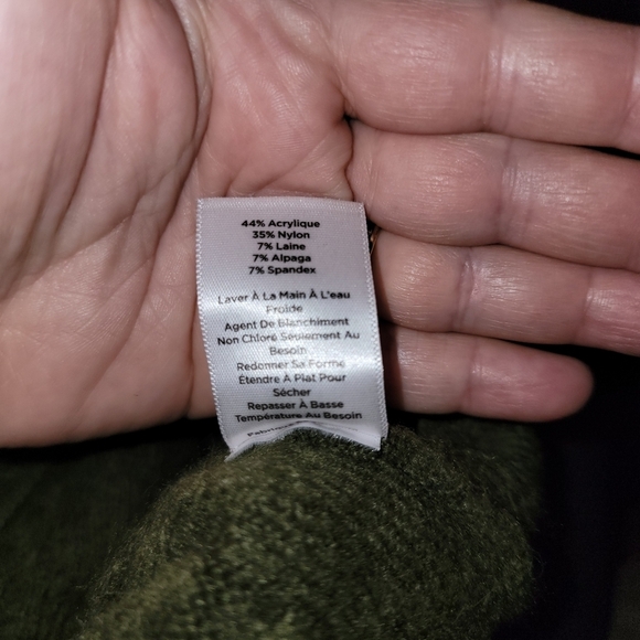 Talbots Cable Knit Cardigan Sweater Olive Green Size Medium Petite - Picture 8 of 8